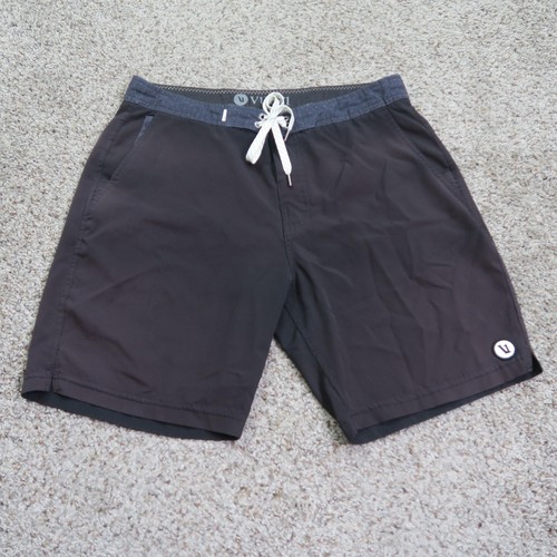 Vuori Shorts Herren 32 schwarz Cruise Boardshorts Badehose 8" Schrittlänge Kordelzug
