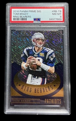 2016 panini prime RBTB tom brady; ring bearers SSP holo prizm PSA 8  **POP 5, 1^