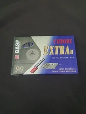 BASF Emtec Chrome Extra II 90 Audio Cassette, Blanc, New, Sealed