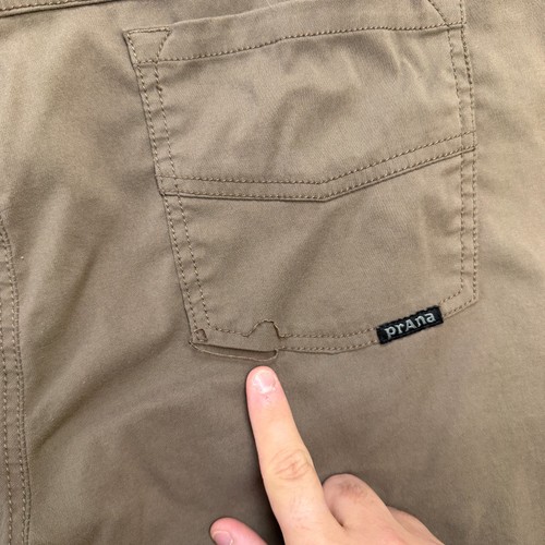 Prana Brion Pants Mens 38 (36x31) Tan Khaki Slim Fit Nylon Stretch Hiking Travel - Picture 11 of 15