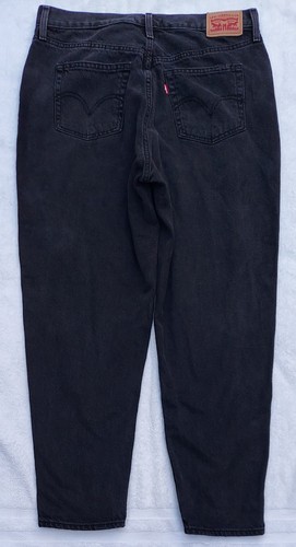 LEVI'S HIGH-WAISTED MOM Damen Schwarz Denim Jeans Tapered Distressed Größe 31x27 - Bild 2 von 10