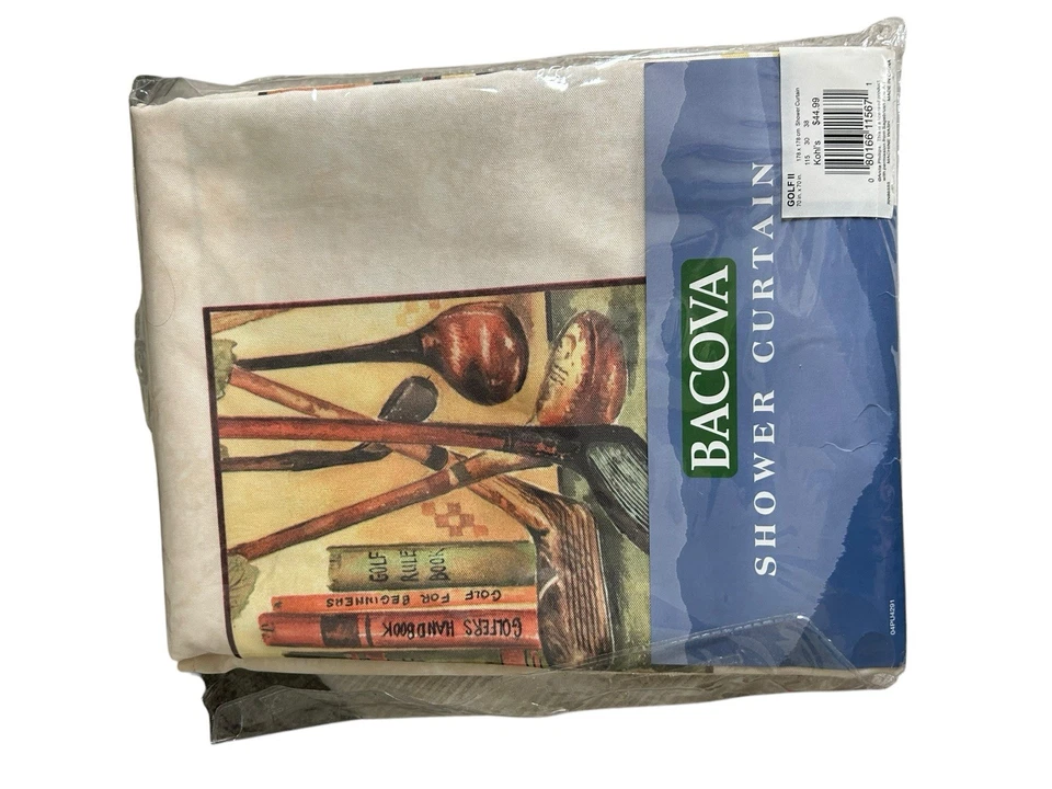 NUEVO CON ETIQUETAS CORTINA DE DUCHA BACOVA GOLF ll panel único mezcla de poliéster 70X70 Foto 4 de 4