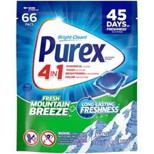 Purex 4 In 1 Laundry Detergent Pacs 66 Count Fresh Mountain Breeze Scent