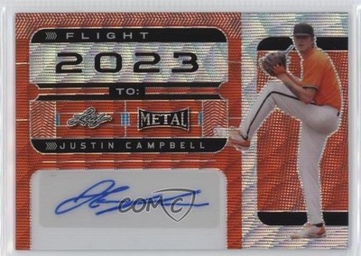 2022 Leaf Metal Flight 2023 To Orange Wave 1/3 Justin Campbell #FT-JC3 Auto xb2