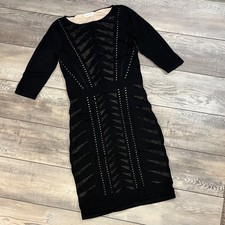 Calvin Klein Elegant Black Knit Fitted Stretch Dress EUC Small