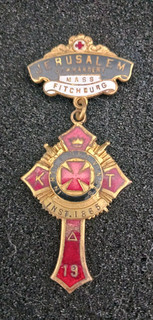 Nights Templar Masonic Jewel or Badge for the Jerusalem Commandery Mass