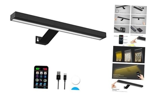 Wireless Picture Lights with Remote, Full Metal Rechargeable Painting Light, - Picture 1 of 8
