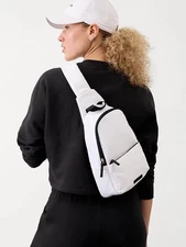 New ATHLETA All About Sling Bag Trillium White