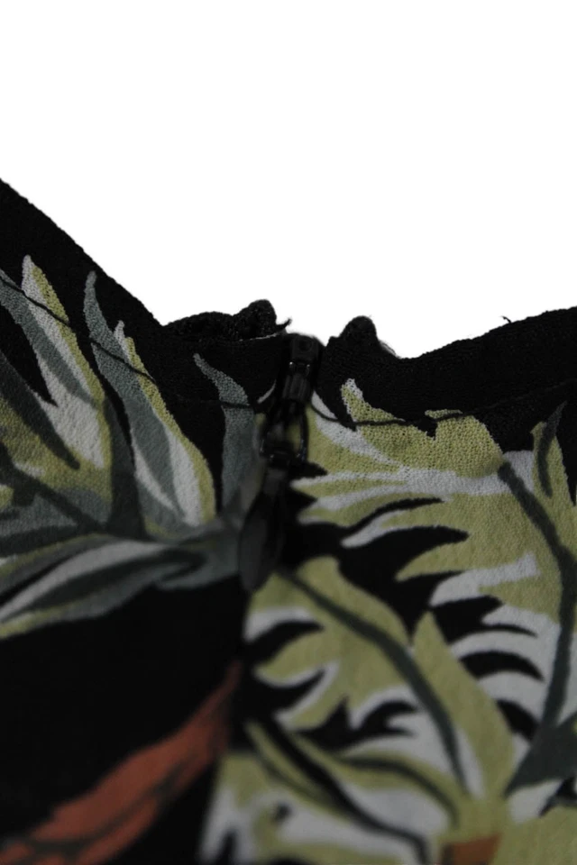 Mameluco Reformation para mujer estampado animal sin mangas negro multicolor talla pequeña Foto 4 de 4