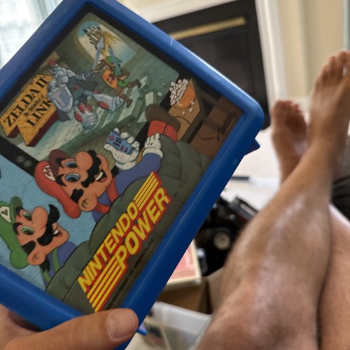 Super Mario Bros. - ZELDA II, NINTENDO POWER LUNCHBOX, 1989 No Thermos Blue Ver - Picture 4 of 7