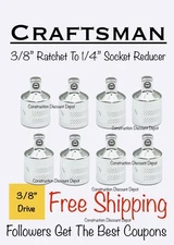 8 Pack New Craftsman 3/8" Drive 1/4" Socket Adapter Reducer CMMT99292