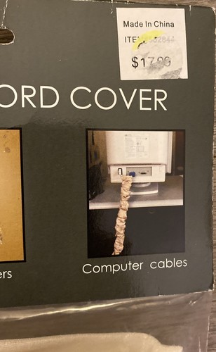 Cord Cover Decorative Off White New in sealed pkg. 15 ft x 5” diameter - Picture 5 of 7