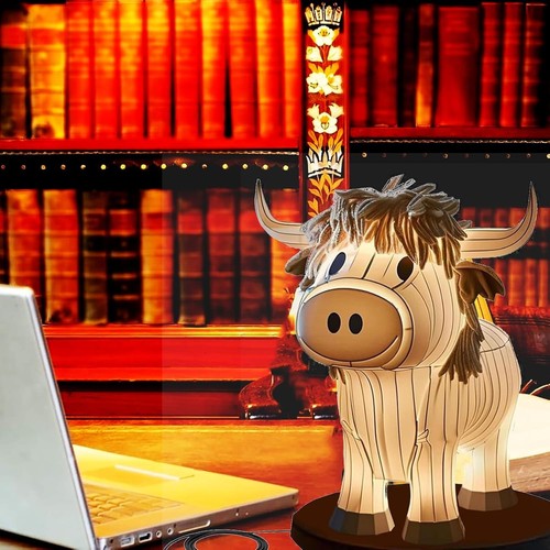 Cow Table Lamp Farmhouse Cow Night Light, Cute Animal Table Lamp, Animal Night L - Picture 2 of 5