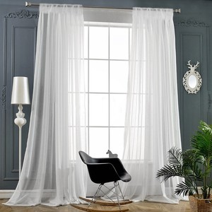 Beautiful Sheer Curtains Draperie White Rod Pocket 2 Panels 95