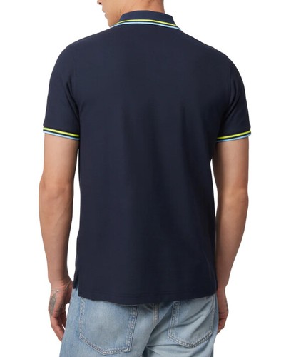 Psycho Bunny Men's Navy Banks Tipped Pique Short Sleeve Polo Shirt - Picture 4 of 5