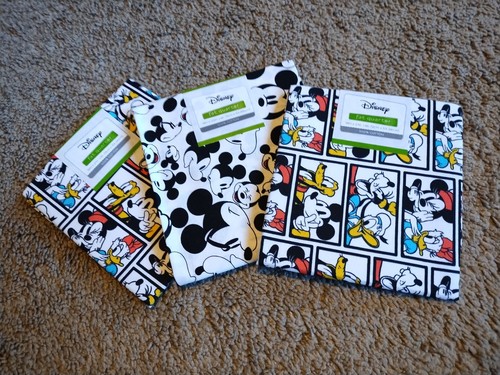 Disney Many Faces of Mickey Mouse & 2 Mickey & Friends Fabric Fat Quarter FQ  - Picture 1 of 3