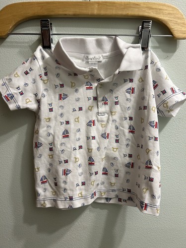 Kissy Kissy sailboat polo shirt Size 12-18M - Picture 1 of 4