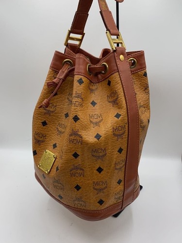 MCM Shoulder Bag Leather Beige Brown Vicetos - Picture 2 of 6
