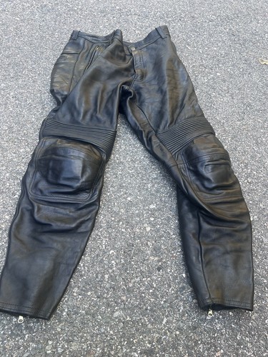 Vanson Leather Pants Perf Padded SPORTRIDER PANTS Sz 36 Black Leather Vintage
