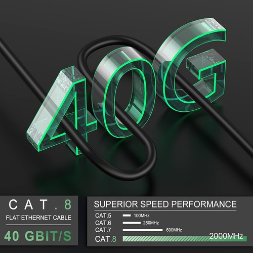 100 % 50 Fuß Authentisch CAT8 40G Geschirmtes Kupfer Outdoor Ethernet Kabel LAN Kabel Posten - Bild 10 von 19