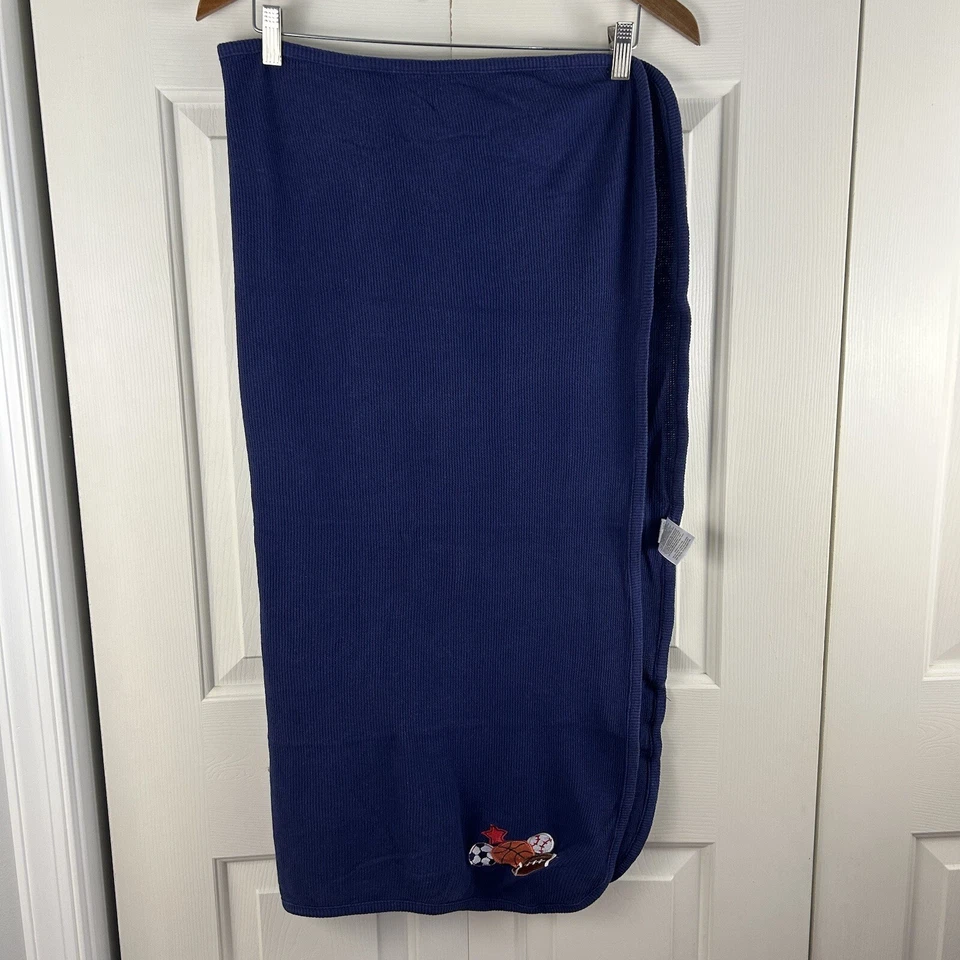 Cobertor térmico Koala Baby azul esporte estrela waffle tecido futebol beisebol - Imagem 2 de 4