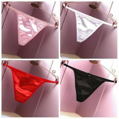 Ladies Satin Thong G-string T-back Low Waist Breathable Underwear