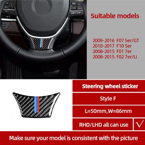 For BMW 5 Series F10 2011~2017 2016 Carbon Fiber Steering Wheel Lower Cover Trim - Foto 3 di 7