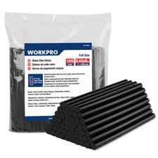 WORKPRO Hot Glue Sticks 100 Pack Black Hot Melt Adhesive Glue Sticks 0.43x8 Inch