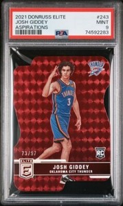 Josh Giddey 21-22 Donruss Basketball Elite Aspirations Rookie RC #243 /97 PSA 9