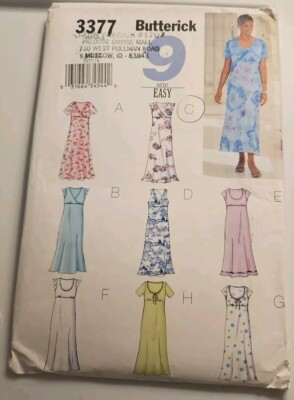 Butterick 3377 Misses/Petite 9 Easy To Sew Dresses NEW UNCUT Size 8 to 12
