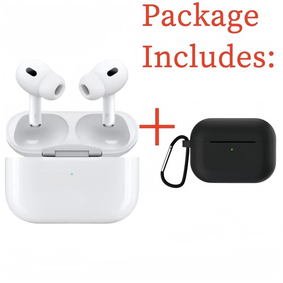 Apple Pro 2nd Generation Wireless Earbuds Earphones Headsets + Silicone Case AU - image 2 of 4