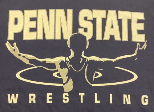 Penn State PSU Wrestling Blu Navy Girocollo LS Uomo Small SM S Hanes Nuovo con etichette - Foto 2 di 7