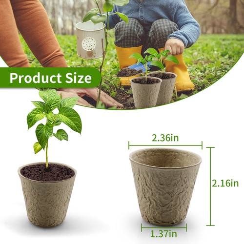 50/100pcs Planting Peat Pots Degradable Plant Seed Starter Pots With Labels USA - Picture 13 of 31