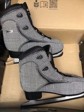 Roces BRITS Women's Ice Skates - Black/White/Silver Check 8 UK