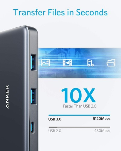 Anker USB C Hub, PowerExpand+ 7-in-1 USB C Hub Adapter, with 4K HDMI, 100W Power - Picture 5 of 6