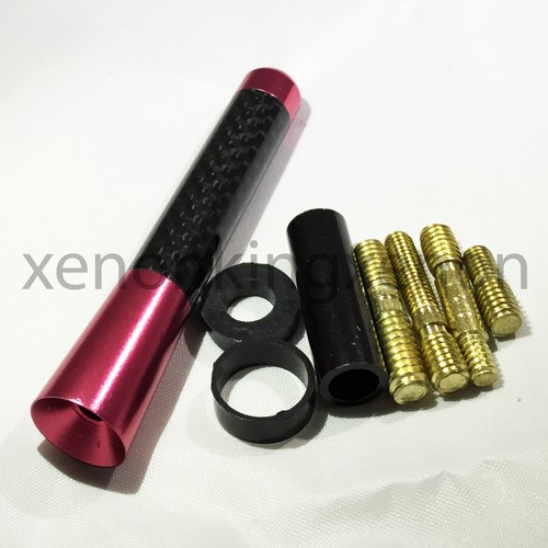 JDM Style Short Red 3" in/76 mm Carbon Fiber Screw Type Antenna #r20 Vehicles - Bild 1 von 5