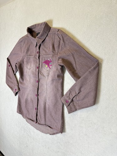 VINTAGE Coogi Kids Button Down Shirt - Size 16 - Muave Purple Embroidery - Picture 2 of 14
