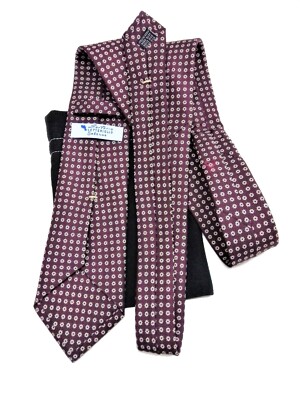 Cravatta Sartoriale In Seta Jacquard, Motivo Floreale Giallo Tono Su Tono Fatta A Mano In Italia - Foto 6