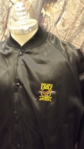 NEW Vtg Golden Eagle Archery Satin Jacket by Auburn sz XL USA made Bow Hunting - Picture 2 of 6