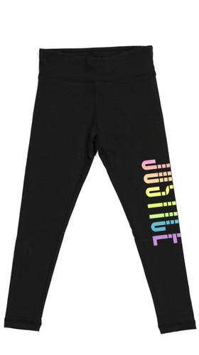 Justice Girl's Size 10 Rainbow Logo Leggings in Black New with Tags - Picture 3 of 4