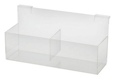 Slatwall Bin 14" L x 4 ½” x 4 ½” Clear Acrylic Plastic Display