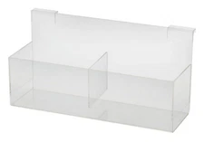 Slatwall Bin 14" L x 4 ½” x 4 ½” Clear Acrylic Plastic Display
