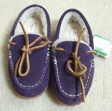 NWT: KIDS LANDS END PURPLE BOAT SHOES SIZE 10 M HIGH RETAIL 39.99 NEW WITH TAGS