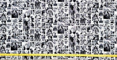 BLACK & WHITE ANIME MANGA FABRIC (HALF-YARD OR 1-YARD & ANIME SELECTIONS) - Picture 113 of 113