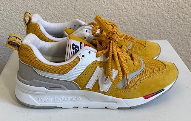 New Balance 997H Low Suede Trainers CW997HAF Yellow White Grey Size 5.5