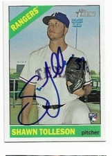 2015 Topps Heritage SHAWN TOLLESON Signed Card autograph RANGERS DODGERS RC