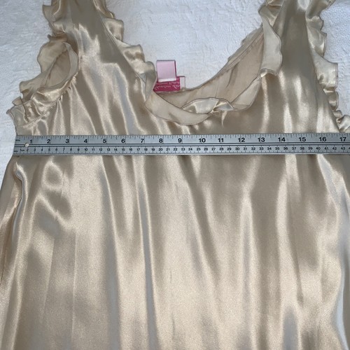 NIGHTWEAR SCHWEITZER Linen Cream Maxi Nightgown Satin Dress Large Cottagecore - Picture 6 of 8