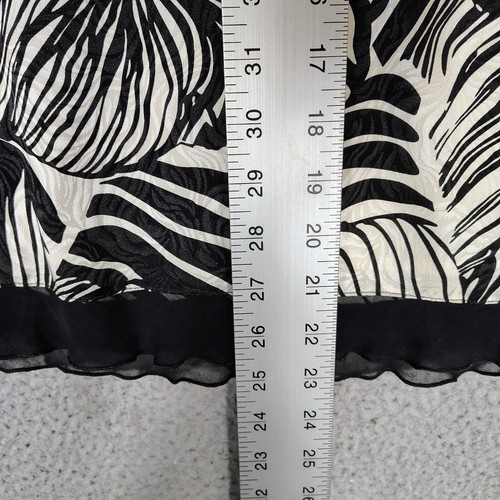 Tommy Bahama Skirt Women's 6 Ivory Black Tropical Floral Silk Blend A-Line - Picture 5 of 10