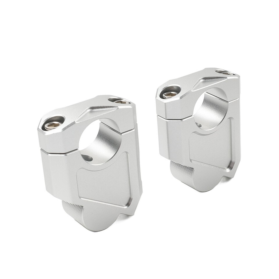 Silver 1 25mm Handlebar Bar Mount Clamp Riser For Honda Suzuki Kawasaki