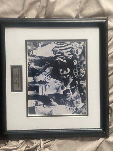 SIGNED Franco Harris The Immaculate Reception To The End Zone Photograph